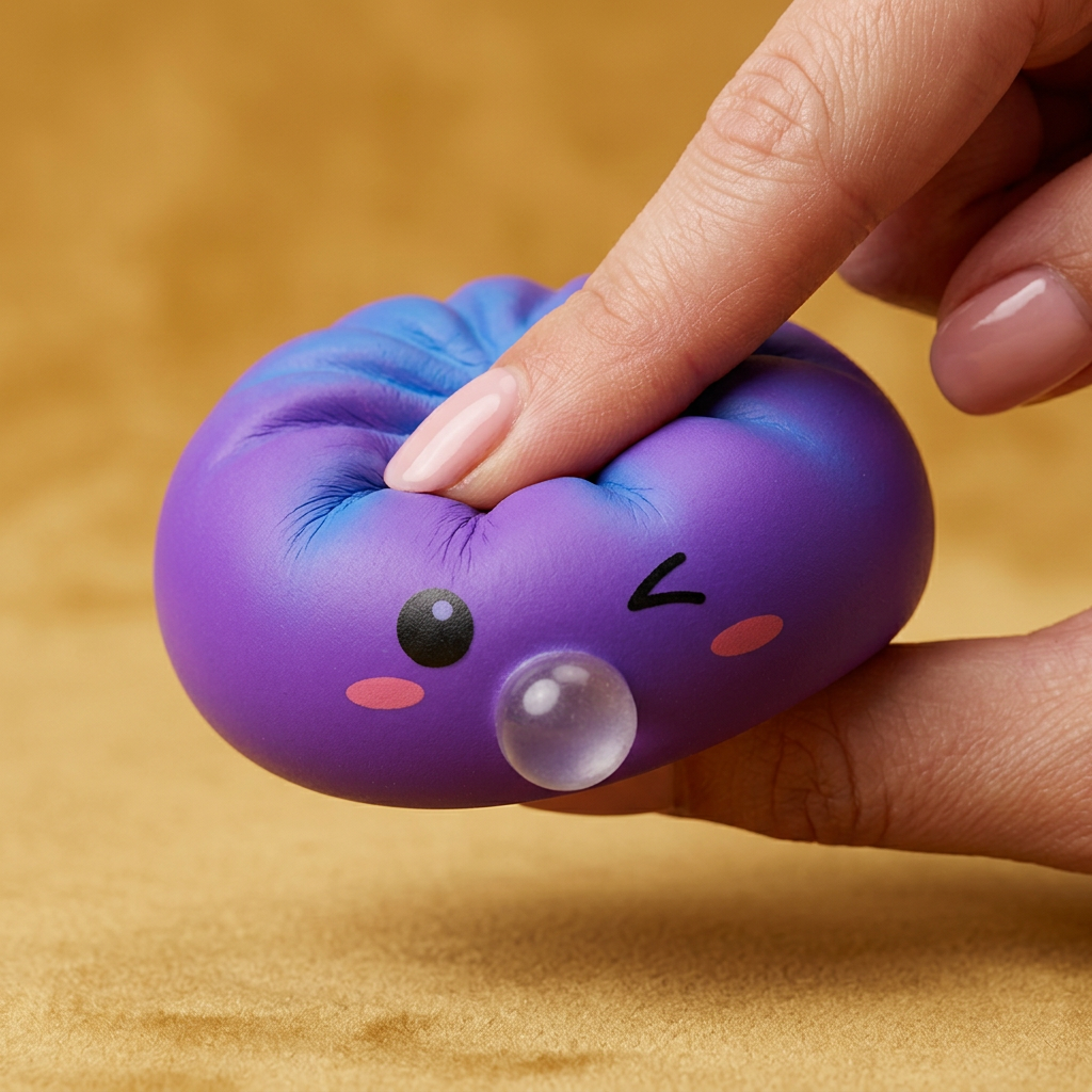 Dumpling Squishy Purple Rare Blow Kosminen Violetti puristettuna kädessä, squishy-materiaali