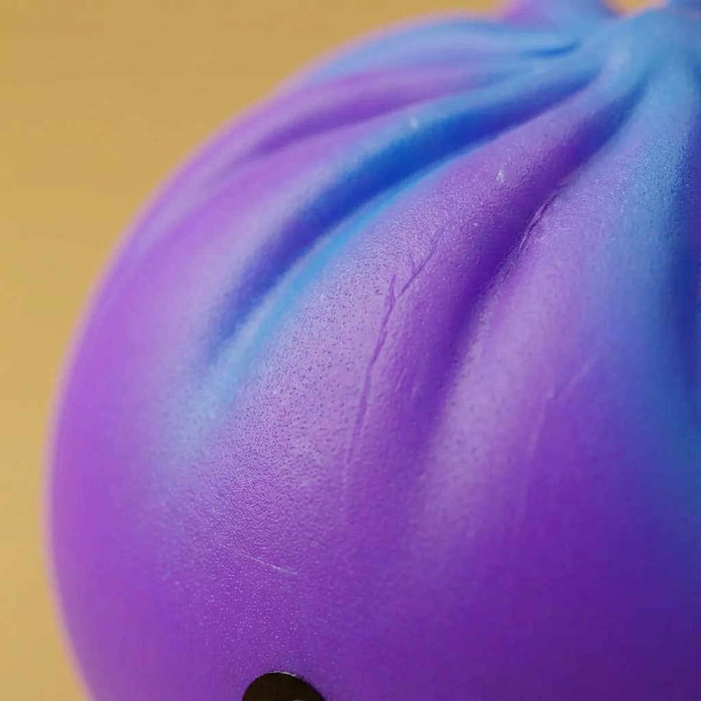 Dumpling Squishy Purple Rare Blow Kosminen Violetti — makrolähikuva tekstuurista