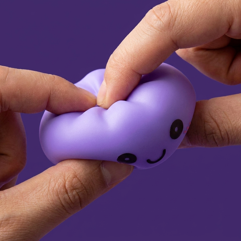 Dumpling Squishy Yövalo Violetti — slow-rise-efekti, vaahto palautuu muotoonsa
