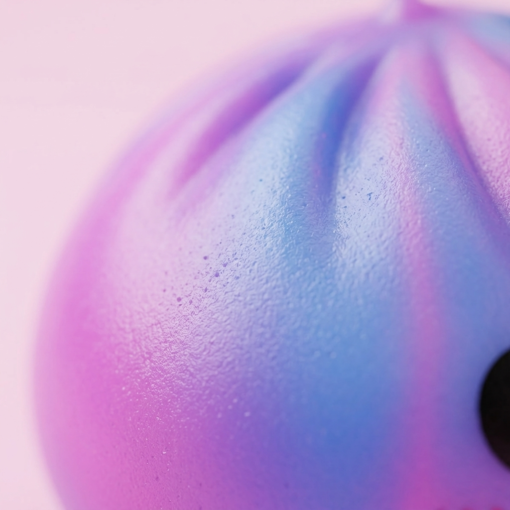 Dumpling Squishy Tie-Dye Violetti makrokuva vaahdon pinnasta