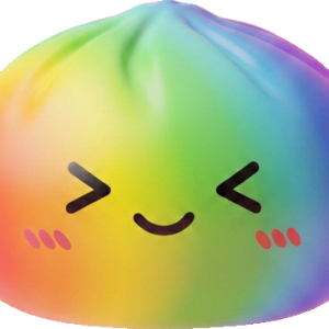 Rainbow Dumpling Squishy Sateenkaarikuvio puristettuna kädessä