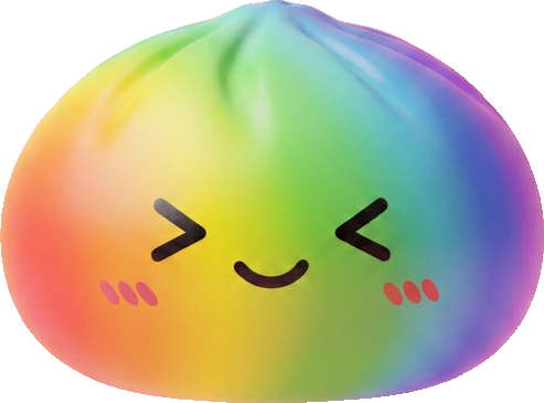 Rainbow Dumpling Squishy Sateenkaarikuvio puristettuna kädessä