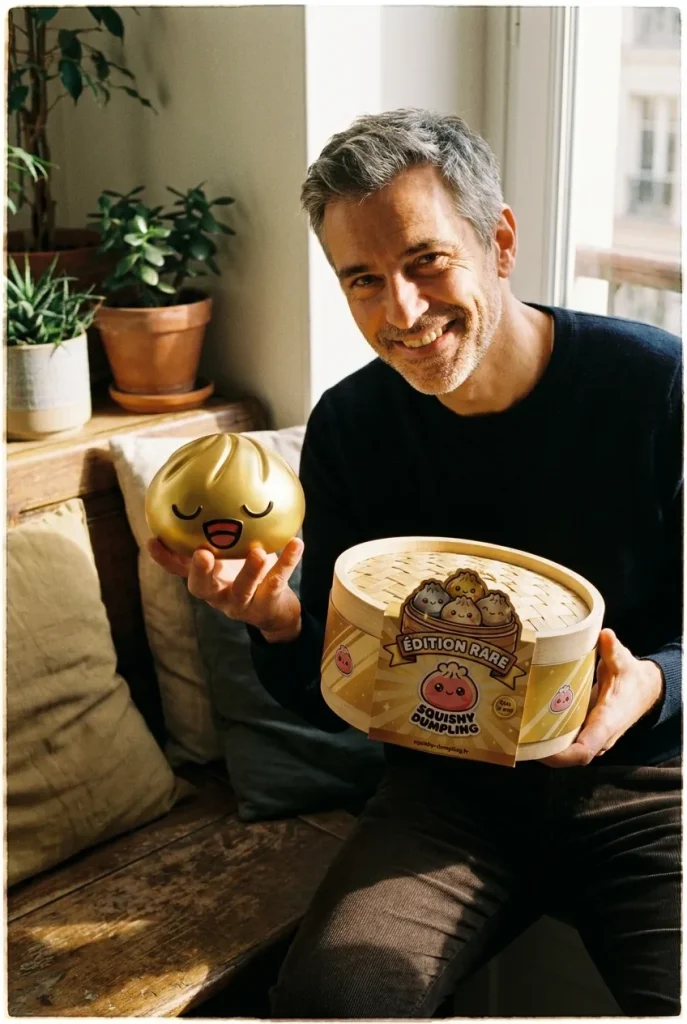 Rare Dumpling Squishy Kulta-aarre ja bambutyylinen höyrykori — asiakaskuva