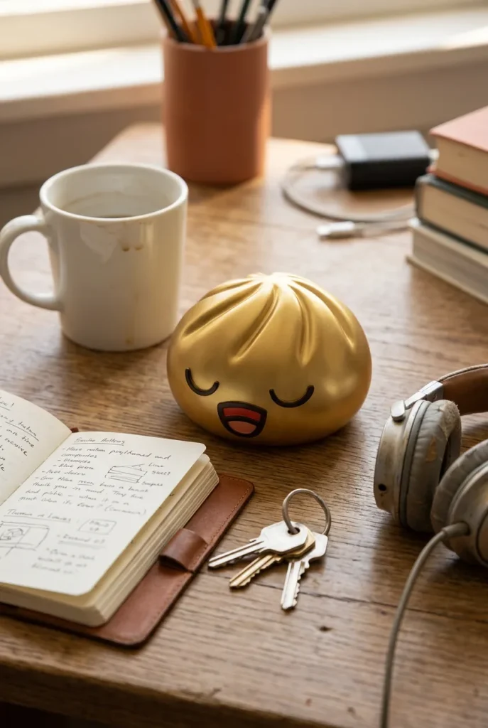 Rare Dumpling Squishy Kulta-aarre työpöydällä — asiakaskuva