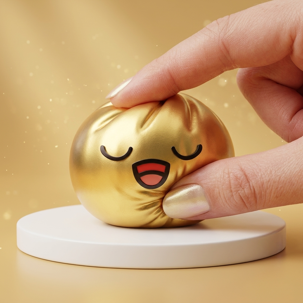 Rare Dumpling Squishy Kulta-aarre puristettuna kädessä, squishy-materiaali