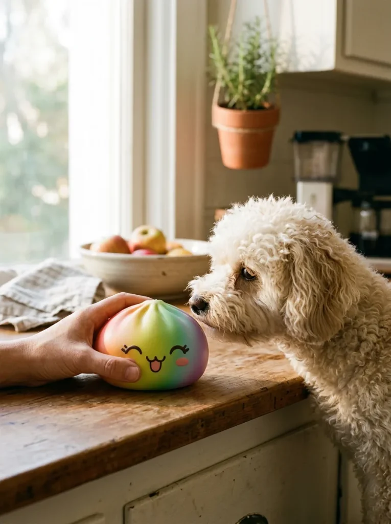 Rare Dumpling Squishy Sateenkaari ja lemmikki — asiakaskuva