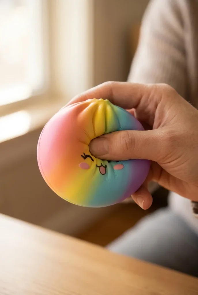 Rare Dumpling Squishy Sateenkaari sormien välissä — asiakaskuva
