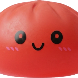 Dumpling Squishy Kirsikanpunainen — squishy antistressilelu, slow-rise, kawaii
