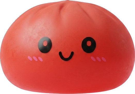 Dumpling Squishy Kirsikanpunainen — squishy antistressilelu, slow-rise, kawaii
