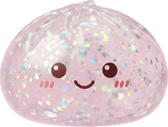 Glitter Dumpling Squishy Hopea — squishy antistressilelu, slow-rise, kawaii