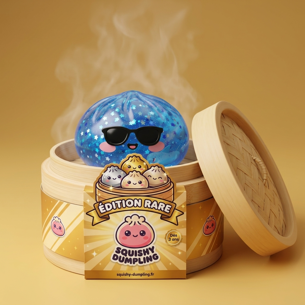 Squishy Dumpling Aurinkolasit Sparkle bambutyylisessä höyrytyskorissa