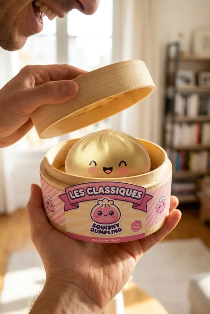 Dumpling Squishy Gold Lucky — unboxing, asiakaskuva