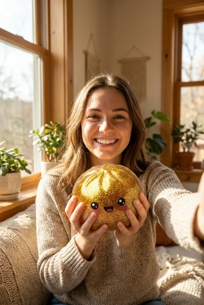 Squishy Bun Mystery Dumpling Yllätyspakkaus arjen keskellä