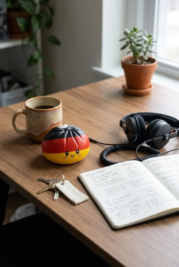 Saksan Lippu Flag Squishy Toy Dumpling työpöydällä — asiakaskuva