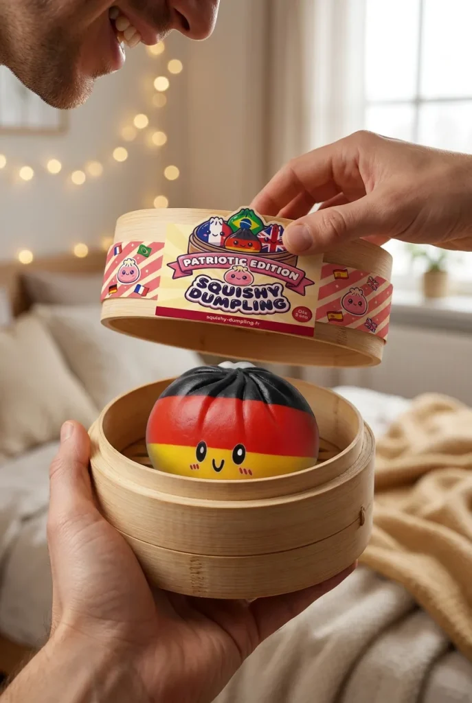 Saksan Lippu Flag Squishy Toy Dumpling — unboxing, asiakaskuva