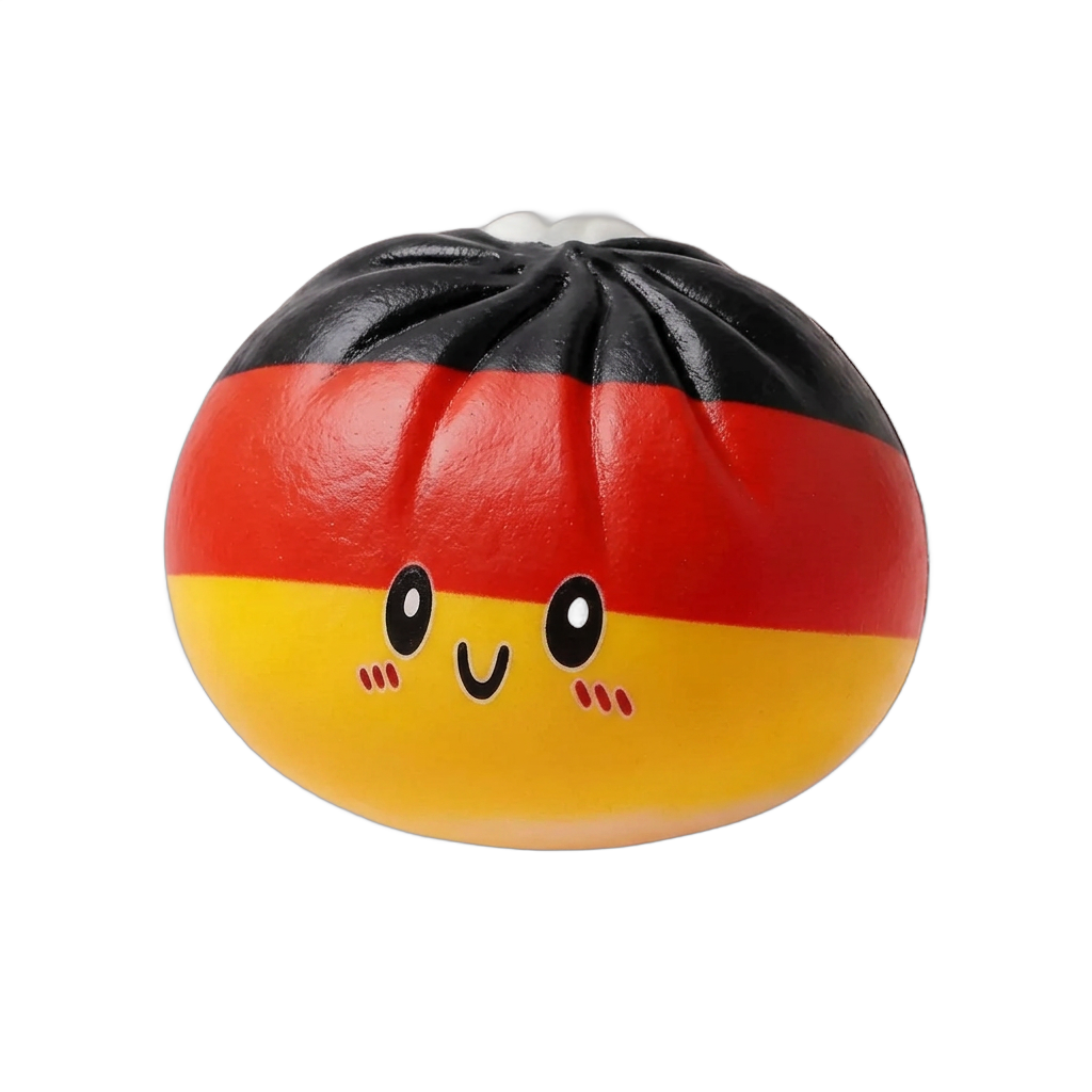 Saksan Lippu Flag Squishy Toy Dumpling — squishy antistressilelu, slow-rise, kawaii