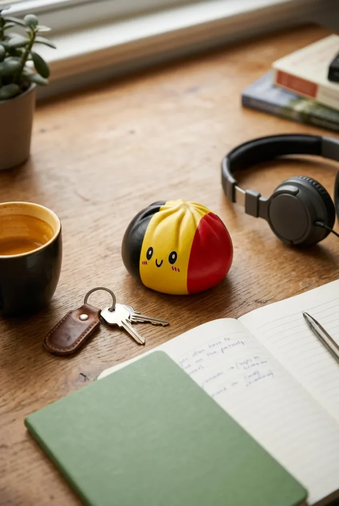 Squishy Dumpling Flag Belgia työpöydällä — asiakaskuva