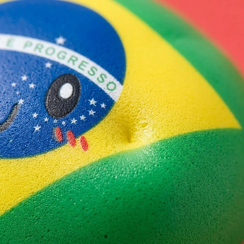 Dumpling Squishy Flag Brasilia — makrolähikuva tekstuurista