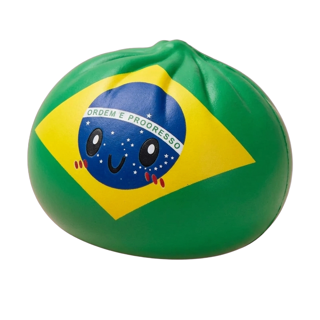 Dumpling Squishy Flag Brasilia — squishy antistressilelu, slow-rise, kawaii