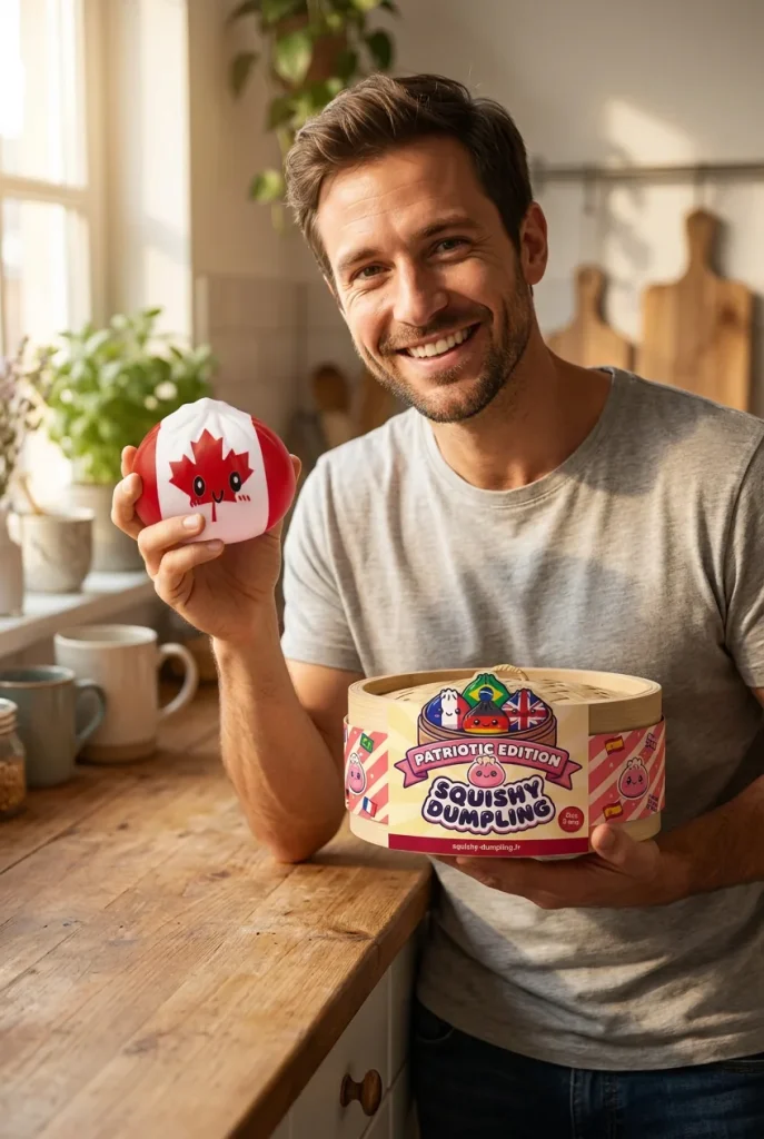 Flag Squishy Dumpling Kanada ja bambutyylinen höyrykori — asiakaskuva
