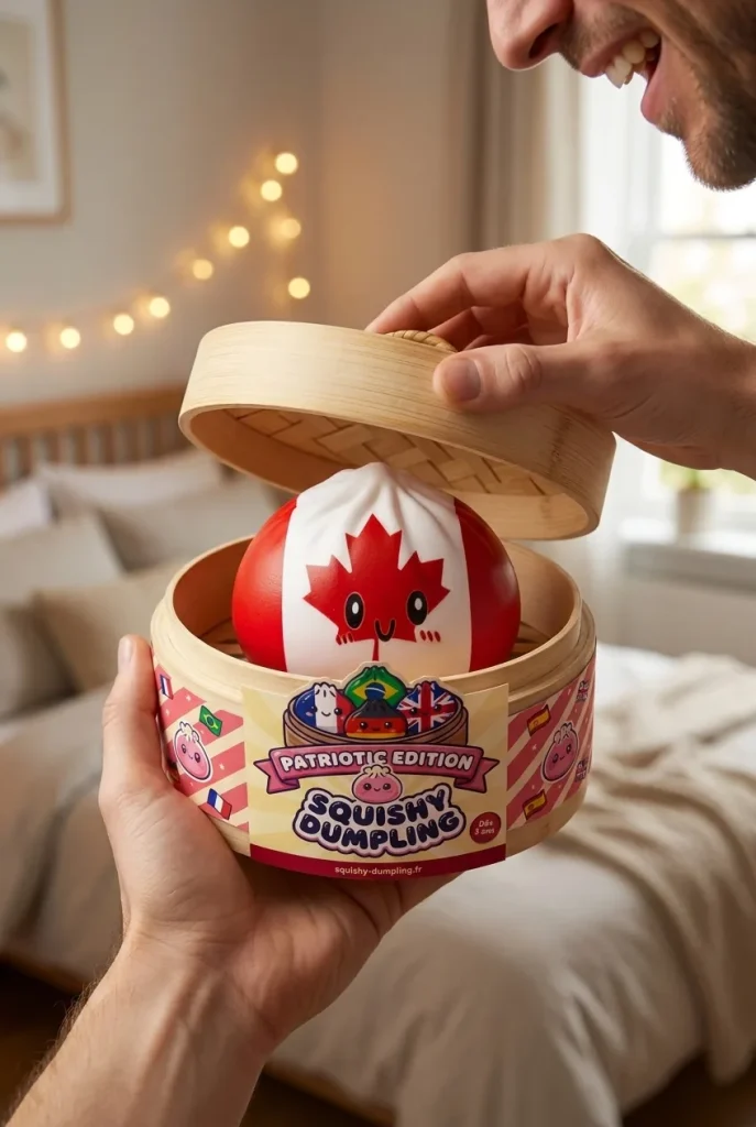 Flag Squishy Dumpling Kanada — unboxing, asiakaskuva