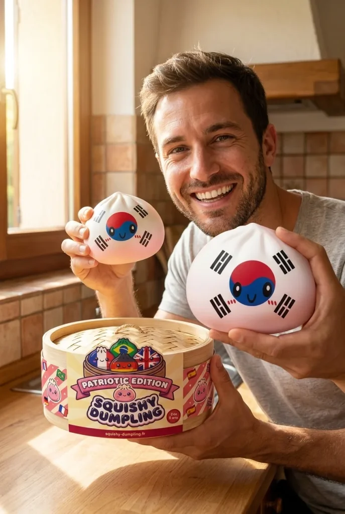 Flag Squishy Dumpling Etelä-Korea ja bambutyylinen höyrykori — asiakaskuva