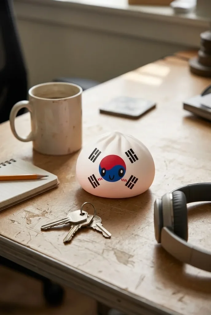 Flag Squishy Dumpling Etelä-Korea työpöydällä — asiakaskuva