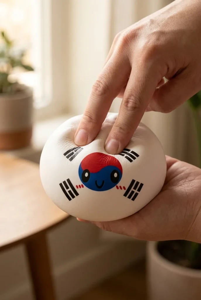 Flag Squishy Dumpling Etelä-Korea sormien välissä — asiakaskuva