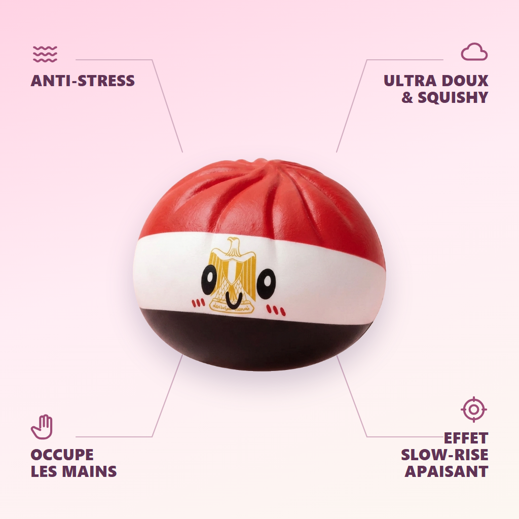 Flag Dumpling Squishy Egypti — antistress, ultrapehmeä, slow-rise