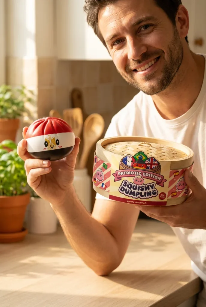 Flag Dumpling Squishy Egypti ja bambutyylinen höyrykori — asiakaskuva