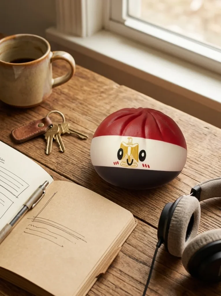 Flag Dumpling Squishy Egypti työpöydällä — asiakaskuva