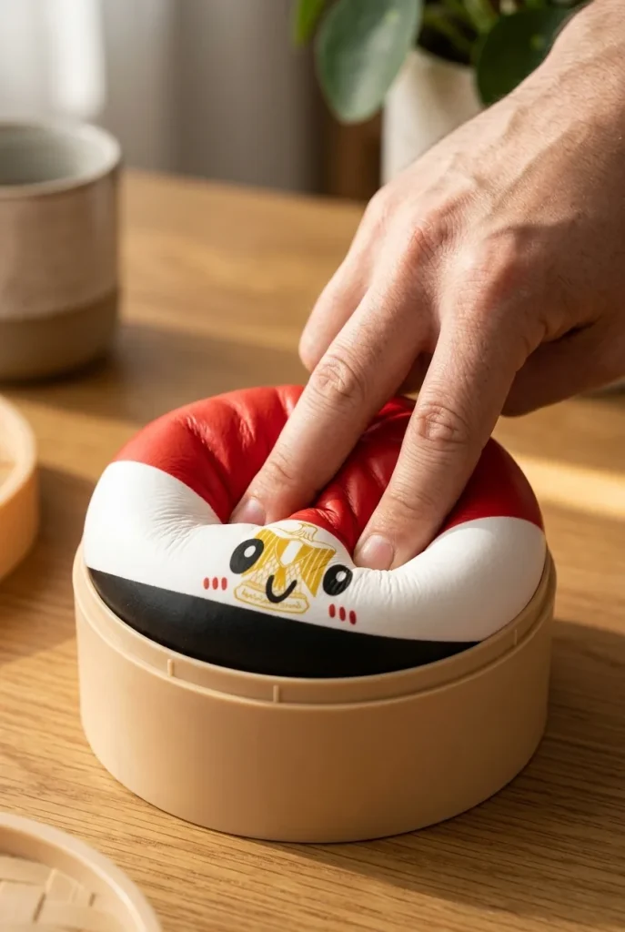 Flag Dumpling Squishy Egypti sormien välissä — asiakaskuva