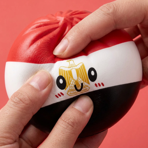 Flag Dumpling Squishy Egypti — slow-rise-efekti, vaahto palautuu muotoonsa