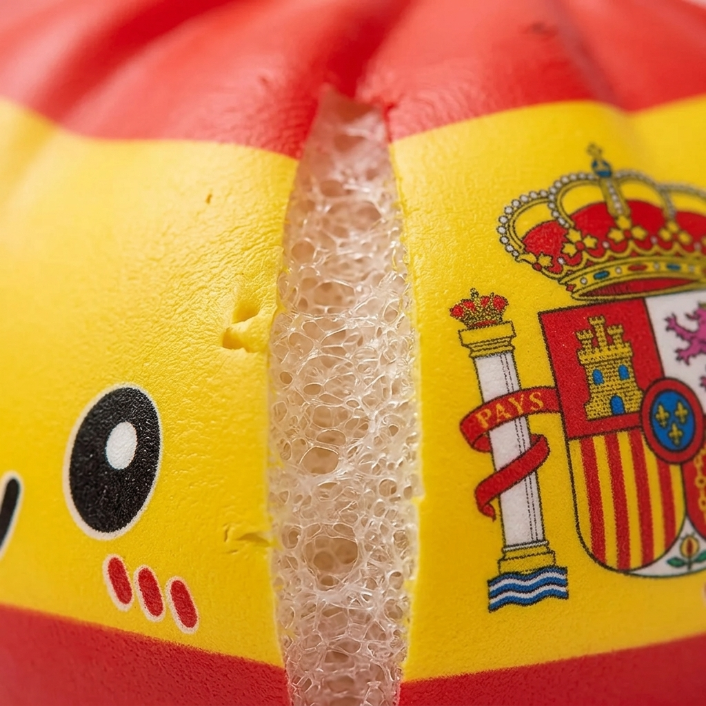 Squishy Flag Dumpling Espanja — makrolähikuva tekstuurista