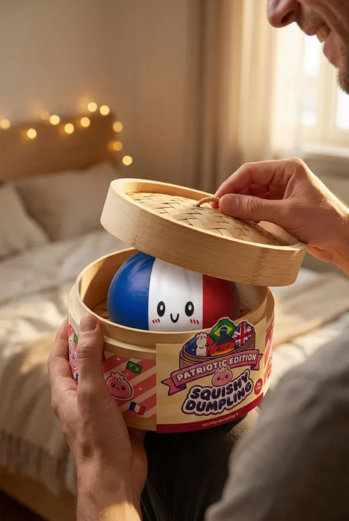 France Flag Squishy Dumpling Trikolori — unboxing, asiakaskuva