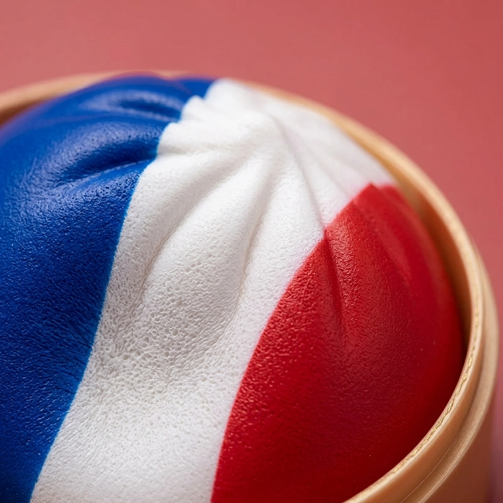 France Flag Squishy Dumpling Trikolori — makrolähikuva tekstuurista