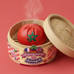 Flag Squishy Dumpling Marokko bambutyylisessä höyrykorirasiassaan