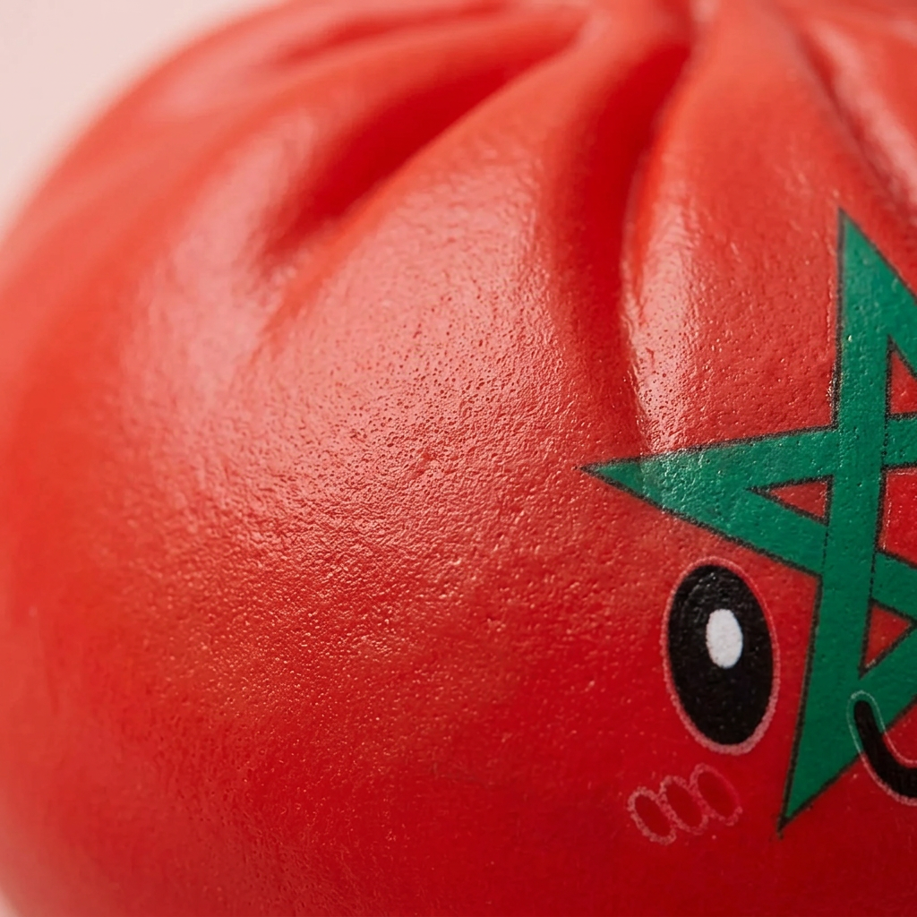 Flag Squishy Dumpling Marokko — makrolähikuva tekstuurista