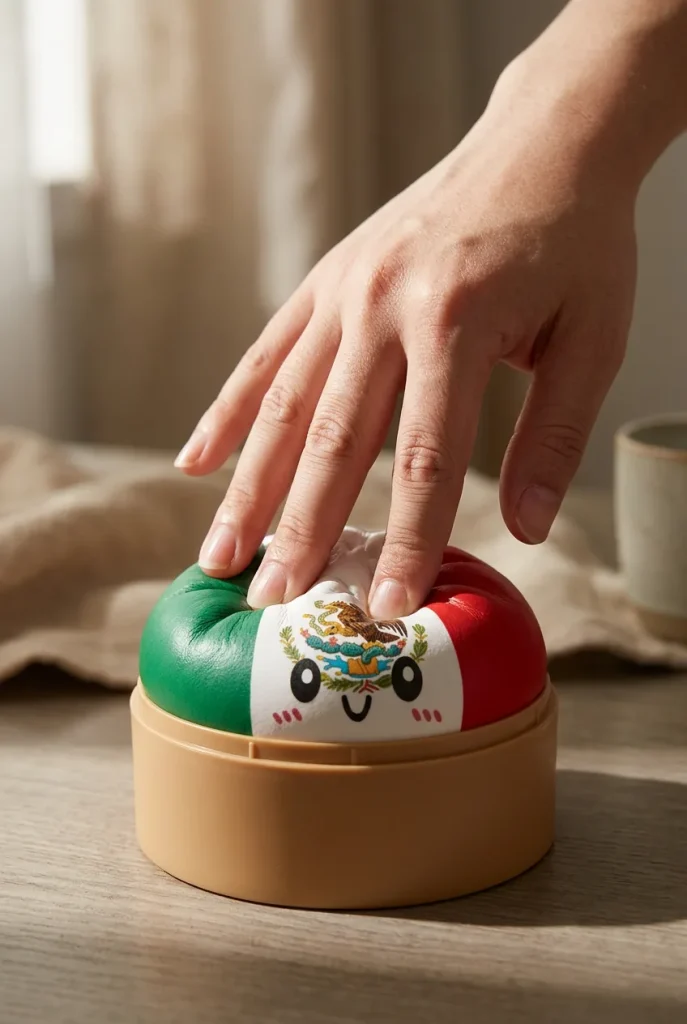 Flag Squishy Dumpling Meksiko sormien välissä — asiakaskuva