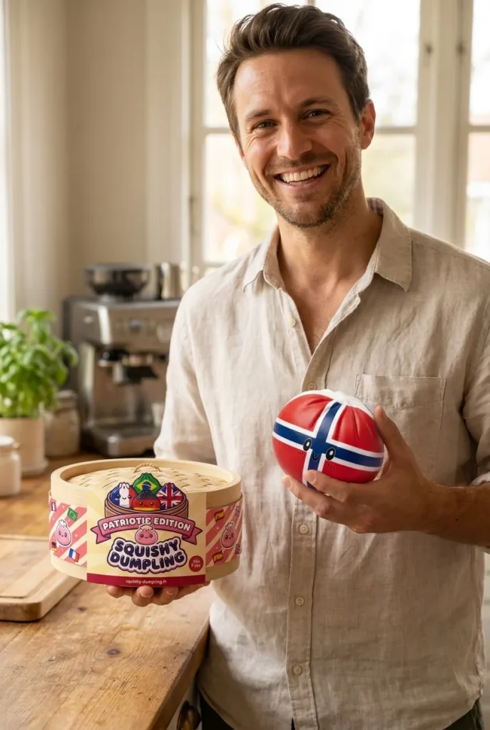 Flag Squishy Dumpling Norja ja bambutyylinen höyrykori — asiakaskuva