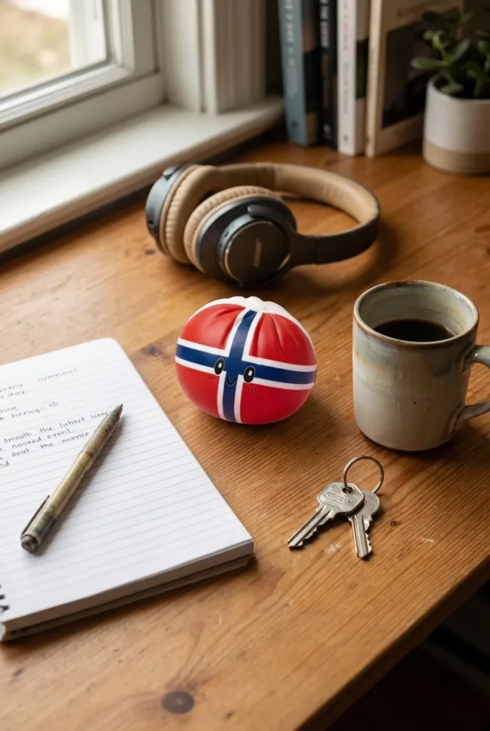 Flag Squishy Dumpling Norja työpöydällä — asiakaskuva