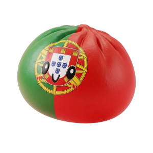 Squishy Dumpling Portugal, punavihreä lippusquishy — squishy antistressilelu, slow-rise, kawaii
