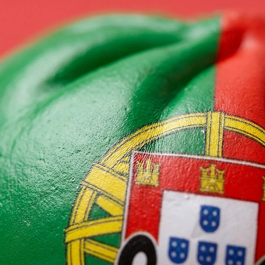 Squishy Dumpling Portugal, punavihreä lippusquishy — makrolähikuva tekstuurista