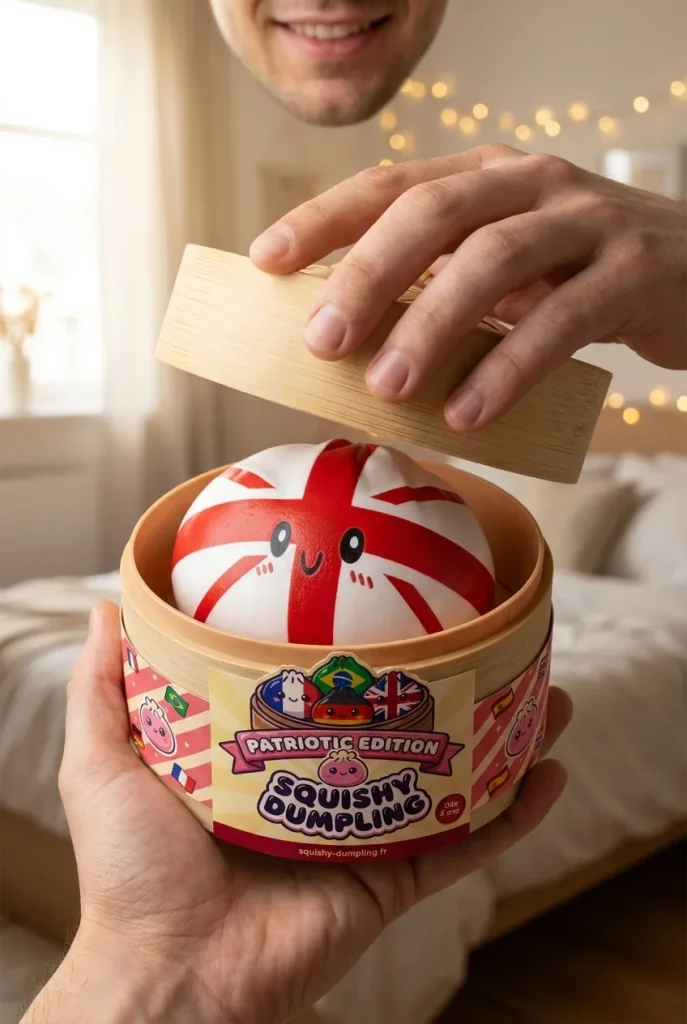 Flag Squishy Toy Ison-Britannian Lippu-Dumpling — unboxing, asiakaskuva