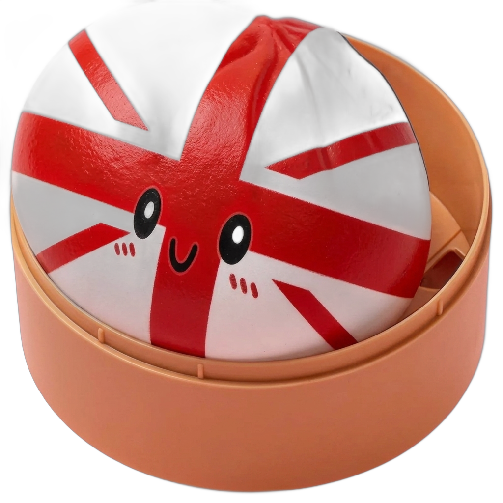 Flag Squishy Toy Ison-Britannian Lippu-Dumpling — squishy antistressilelu, slow-rise, kawaii