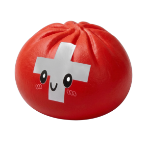 Flag Squishy Toy Sveitsi -dumpling — squishy antistressilelu, slow-rise, kawaii