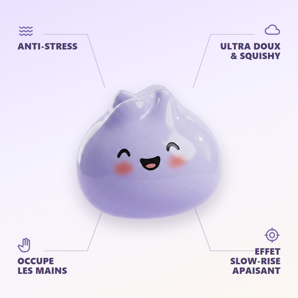 Dumpling Squishy Mystery Yllätyspakkaus infografiikka: tärkeimmät edut