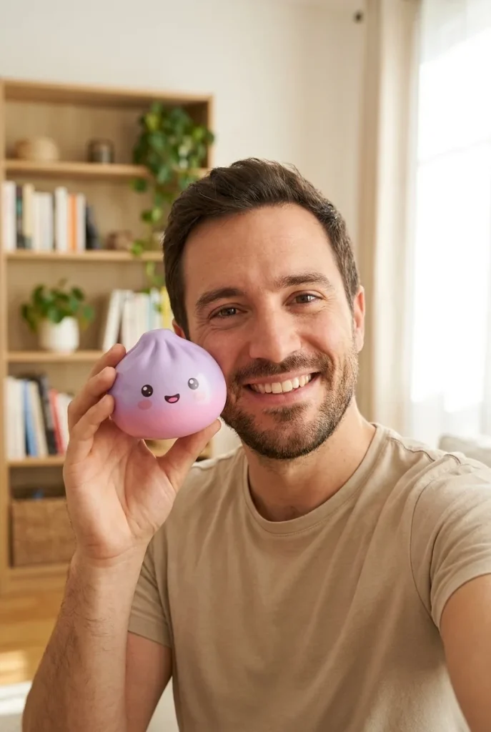 Dumpling Squishy Mystery Yllätyspakkaus arjen keskellä