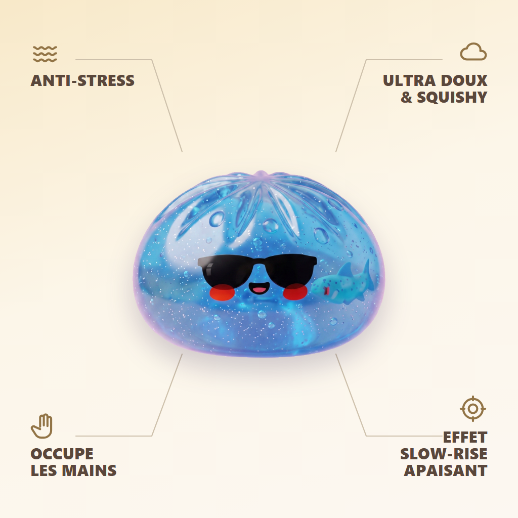 Aurinkolasit Dumpling Squishy — antistress, ultrapehmeä, slow-rise