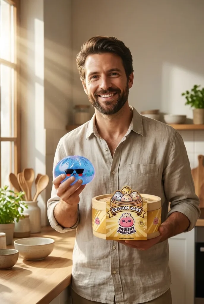 Aurinkolasit Dumpling Squishy ja bambutyylinen höyrykori — asiakaskuva